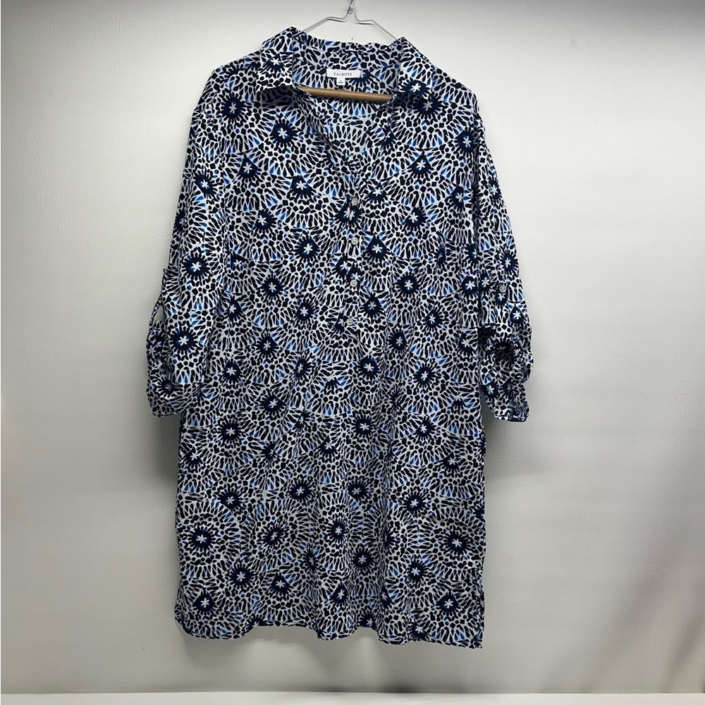 Talbots Cotton Medallion Popover dress Coverup size X